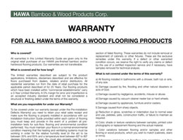 hawa flooring warranty